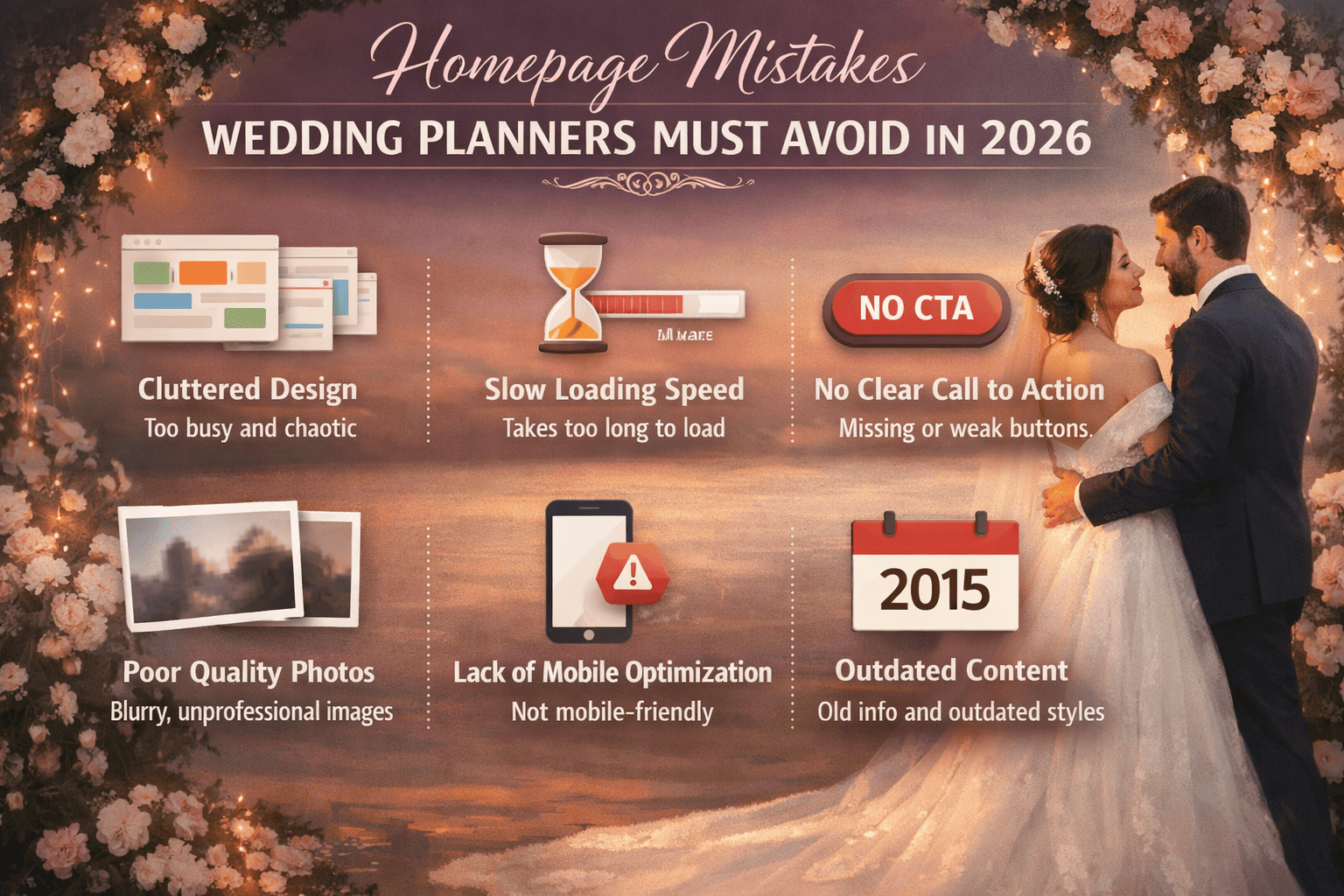 Homepage Mistakes Wedding Planners Must Avoid in 2026