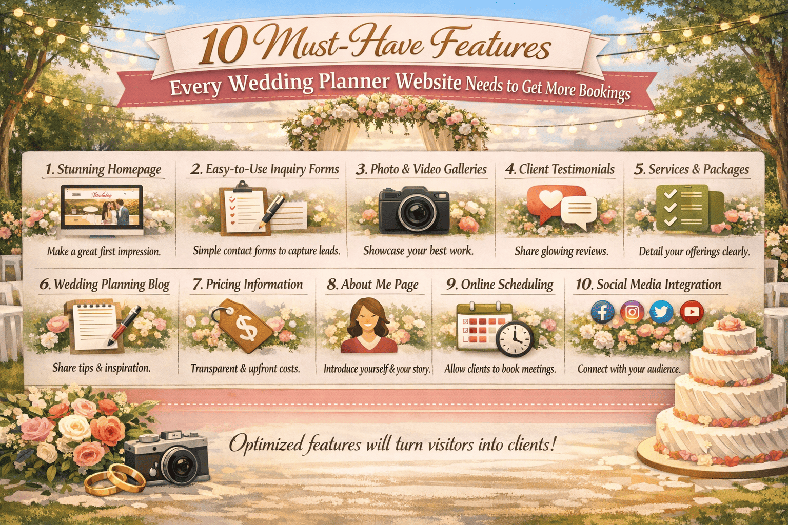 10 Must-Have Features Every Wedding Planner Website Needs to Get More Bookings